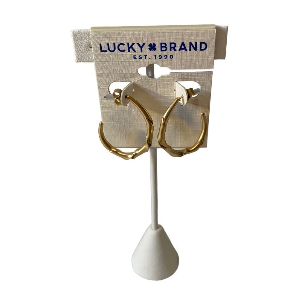 Twist Hoop Matte Gold Toned Earring.